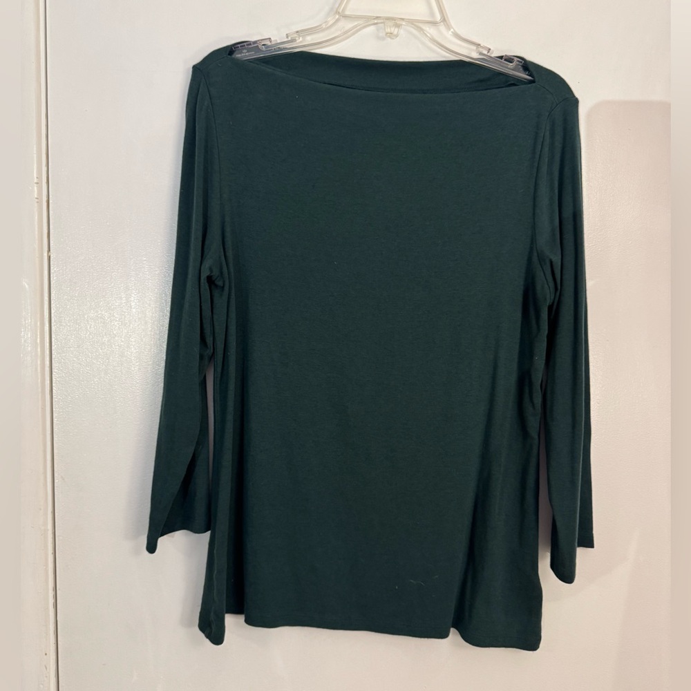 Old navy large Elegant Dark Green Women's Top boatneck tee tshirt blouse